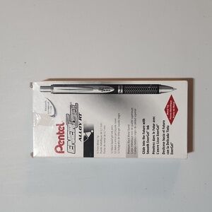 12 pen Pentel EnerGel Alloy RT metal tip Black barrel liquid GEL INk BL407A-A